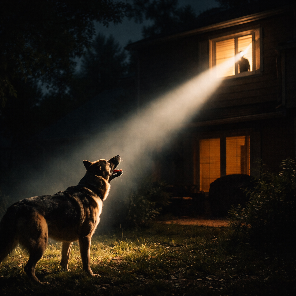 Sleep-Deprived Neighbor Turns Backyard Dog War Into Blinding Midnight Light Show